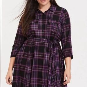 Torrid Purple Plaid Dress